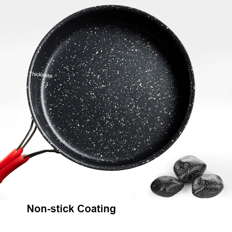 Alocs Nonstick Portable 3 layers Camping Cook Medical Stone Frying Pan