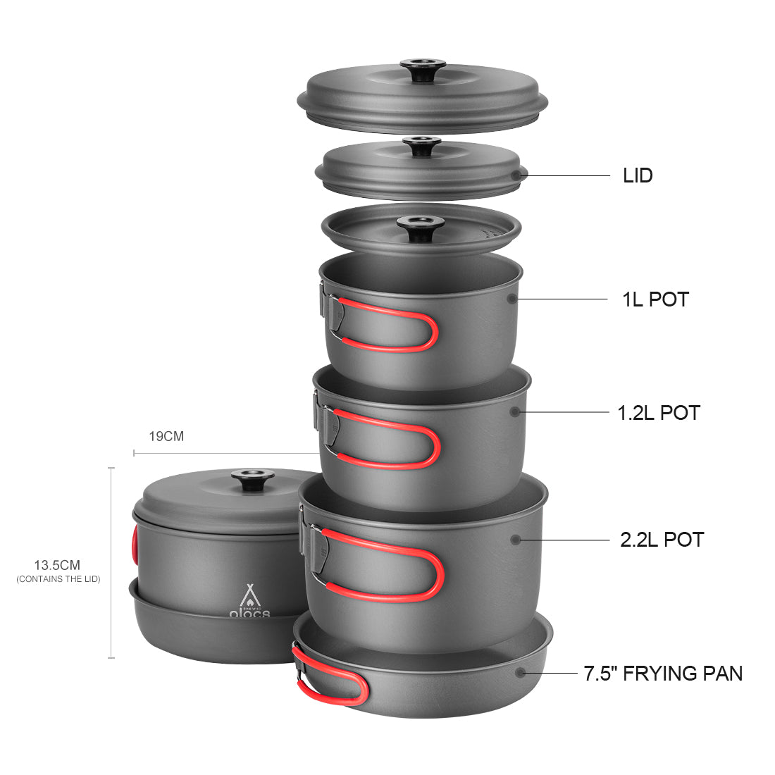 Multi person Camping Cooking pots Set