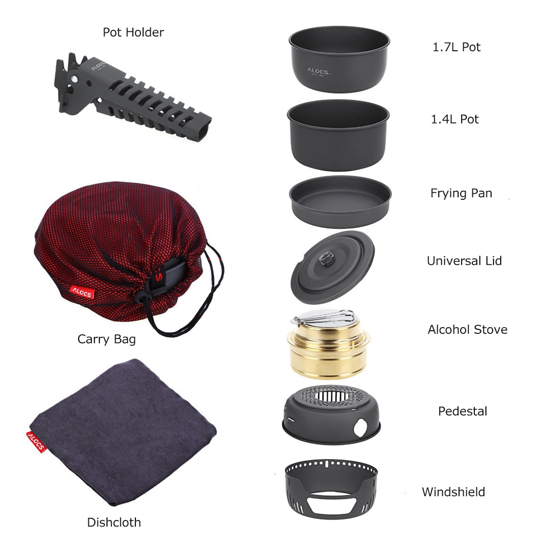 10 pieces Camping Cooking Set