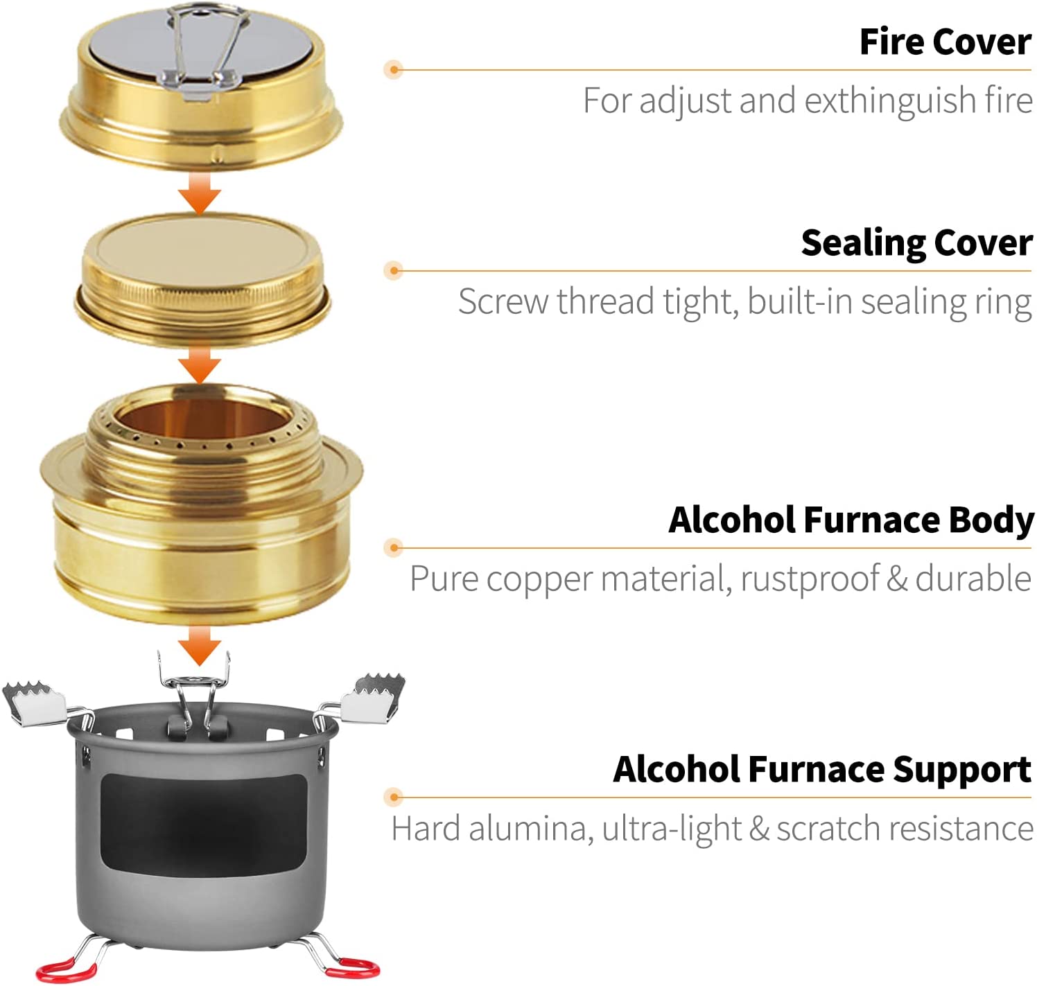 Portable Alcohol Stove for Backpacking Hiking Camping