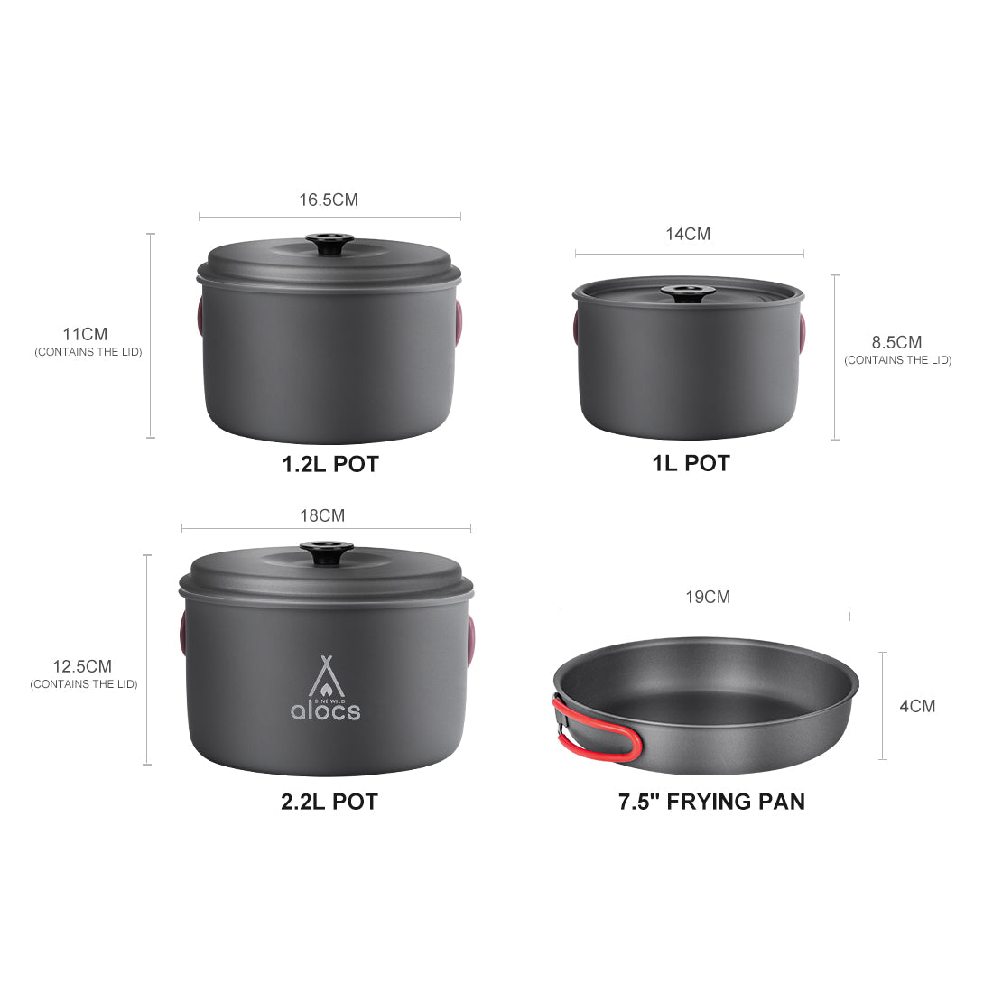 Multi person Camping Cooking pots Set